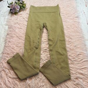 Adam Selman Ribbed Tan Seamless High Waist Leggings sz S